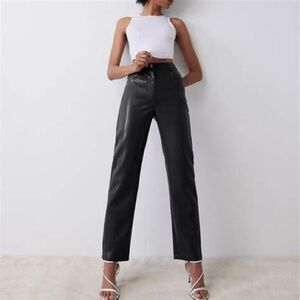 Wilfred Aritzia Melina High-Waisted faux Leather Pants straight leg